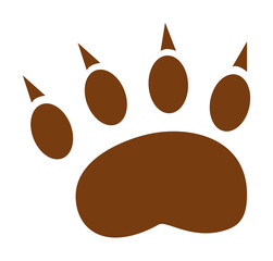 Aufkleber - bear track colored illustration. Element of camping icon for mobile concept and web apps. Flat design bear track colored illustration can be used for web and mobile. Premium icon