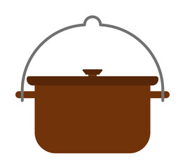 Poster - crock colored illustration. Element of camping icon for mobile concept and web apps. Flat design crock colored illustration can be used for web and mobile. Premium icon
