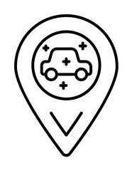 Poster - Location carwash icon. Element of car wash icon