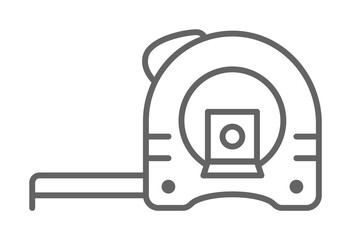 Poster - Carpentry, measuring tape line icon