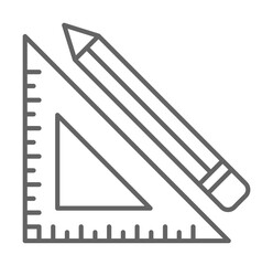 Poster - Carpentry, pencil line icon