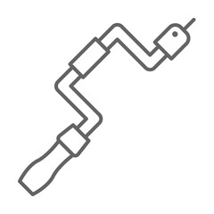 Poster - Carpentry, hand drill line icon