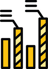 Poster - Market graph icon. Outline Market graph vector icon for web design isolated on white background color flat