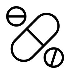Aufkleber - Pills, chemistry icon. Simple line, outline elements of stinks icons for ui and ux, website or mobile application