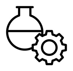 Aufkleber - Flask, gear icon. Simple line, outline elements of stinks icons for ui and ux, website or mobile application