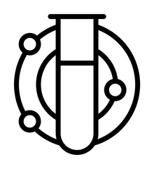 Aufkleber - Flask, atom icon. Simple line, outline elements of stinks icons for ui and ux, website or mobile application