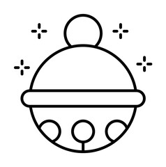 Poster - Bell, Christmas icon. Simple line, outline of new year icons for ui and ux, website or mobile application