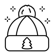 Aufkleber - Hat, tree icon. Simple line, outline of new year icons for ui and ux, website or mobile application