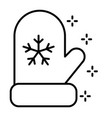 Poster - Snowflake, mitten icon. Simple line, outline of new year icons for ui and ux, website or mobile application