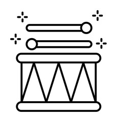 Poster - Drum, music icon. Simple line, outline of new year icons for ui and ux, website or mobile application