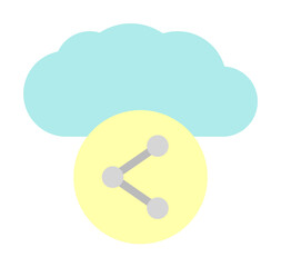 Poster - Cloud, share icon. Simple color elements of internet storage icons for ui and ux, website or mobile application