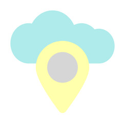 Aufkleber - Cloud, location icon. Simple color elements of internet storage icons for ui and ux, website or mobile application