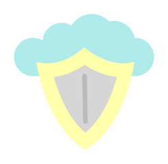 Aufkleber - Cloud, shield icon. Simple color elements of internet storage icons for ui and ux, website or mobile application