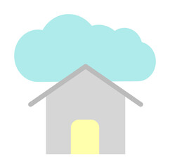 Aufkleber - Cloud, house icon. Simple color elements of internet storage icons for ui and ux, website or mobile application