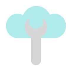 Aufkleber - Cloud, wrench icon. Simple color elements of internet storage icons for ui and ux, website or mobile application