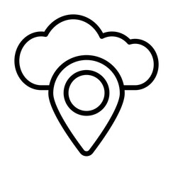 Aufkleber - Cloud, location icon. Simple line, outline elements of internet storage icons for ui and ux, website or mobile application