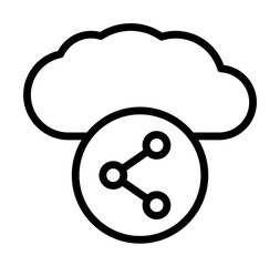 Poster - Cloud, share icon. Simple line, outline elements of internet storage icons for ui and ux, website or mobile application