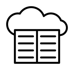 Poster - Cloud, book icon. Simple line, outline elements of internet storage icons for ui and ux, website or mobile application