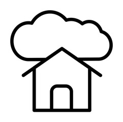 Aufkleber - Cloud, house icon. Simple line, outline elements of internet storage icons for ui and ux, website or mobile application