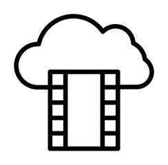 Aufkleber - Cloud, film strip icon. Simple line, outline elements of internet storage icons for ui and ux, website or mobile application
