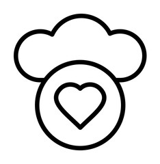 Poster - Cloud, heart icon. Simple line, outline elements of internet storage icons for ui and ux, website or mobile application