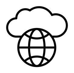 Poster - Cloud, globe icon. Simple line, outline elements of internet storage icons for ui and ux, website or mobile application