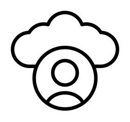 Aufkleber - Cloud, user icon. Simple line, outline elements of internet storage icons for ui and ux, website or mobile application