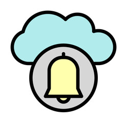 Aufkleber - Cloud, bell icon. Simple color with outline elements of internet storage icons for ui and ux, website or mobile application