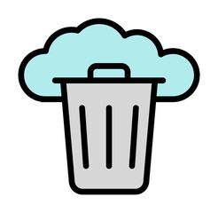 Poster - Cloud, trash icon. Simple color with outline elements of internet storage icons for ui and ux, website or mobile application