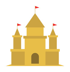 Poster - castle flat icon. Element of beach holidays colored icon for mobile concept and web apps. Detailed castle flat icon can be used for web and mobile. Premium icon