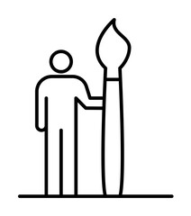 Aufkleber - artist icon. Element of conceptual figures icon for mobile concept and web apps. Thin line artist icon can be used for web and mobile