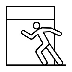 Aufkleber - achieve icon. Element of conceptual figures icon for mobile concept and web apps. Thin line achieve icon can be used for web and mobile