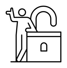 Aufkleber - boundary icon. Element of conceptual figures icon for mobile concept and web apps. Thin line boundary icon can be used for web and mobile