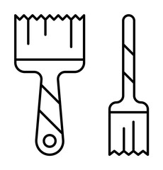 Aufkleber - Paint brushes icon. Simple line, outline elements of construction tool icons for ui and ux, website or mobile application