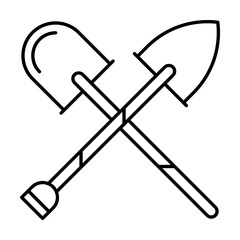 Poster - Shovels icon. Simple line, outline elements of construction tool icons for ui and ux, website or mobile application