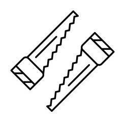 Aufkleber - Handsaw icon. Simple line, outline elements of construction tool icons for ui and ux, website or mobile application
