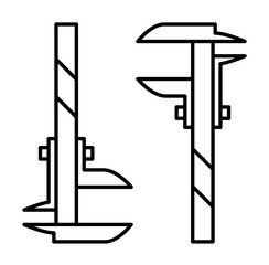 Poster - Caliper icon. Simple line, outline elements of construction tool icons for ui and ux, website or mobile application