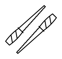 Poster - Hand jigsaw icon. Simple line, outline elements of construction tool icons for ui and ux, website or mobile application