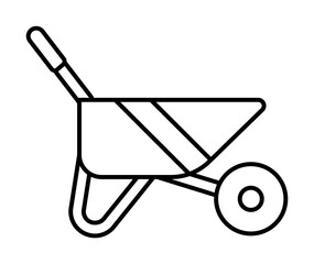 Poster - Wheelbarrow icon. Simple line, outline elements of construction tool icons for ui and ux, website or mobile application