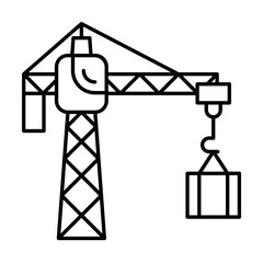Aufkleber - Crane icon. Simple line, outline elements of construction tool icons for ui and ux, website or mobile application