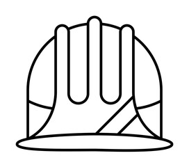 Poster - hard hat icon. simple line, outline elements of construction tool icons for ui and ux, website or mo