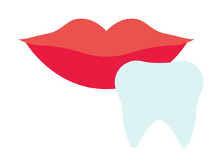 Poster - Dentistry, dentist, doctor, hospital, lips teeth color icon