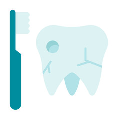 Poster - Dentistry, brush, dentist, doctor, hospital teeth tooth color icon