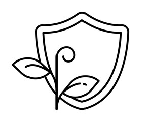 Aufkleber - Plant, shield, ecology protection icon. Simple line, outline ecology icons for ui and ux, website or mobile application
