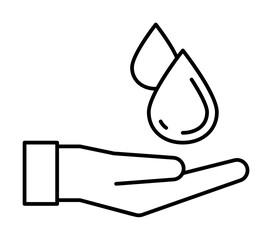 Aufkleber - Hand, drops icon. Simple line, outline ecology icons for ui and ux, website or mobile application