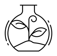 Aufkleber - Plant, test tube icon. Simple line, outline ecology icons for ui and ux, website or mobile application