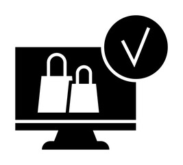 Leinwandbilder - Ecommerce, shopping, computer icon. Element of internet commerce icon. Premium quality graphic design icon. Signs and symbols collection icon for websites, web design, mobile app