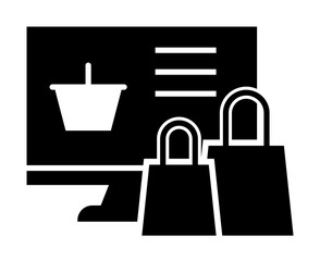 Leinwandbilder - Ecommerce, shopping, bags icon. Element of internet commerce icon. Premium quality graphic design icon. Signs and symbols collection icon for websites, web design, mobile app