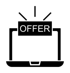 Leinwandbilder - Ecommerce, offer, laptop icon. Element of internet commerce icon. Premium quality graphic design icon. Signs and symbols collection icon for websites, web design, mobile app