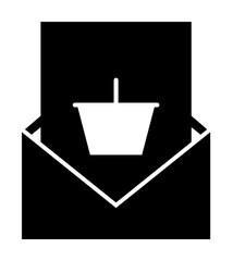 Poster - Ecommerce, announcement, letter icon. Element of internet commerce icon. Premium quality graphic design icon. Signs and symbols collection icon for websites, web design, mobile app